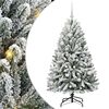 vidaXL Dirbtinė Kalėdų eglutė Žalia ir balta 150 cm PVC ir metalas