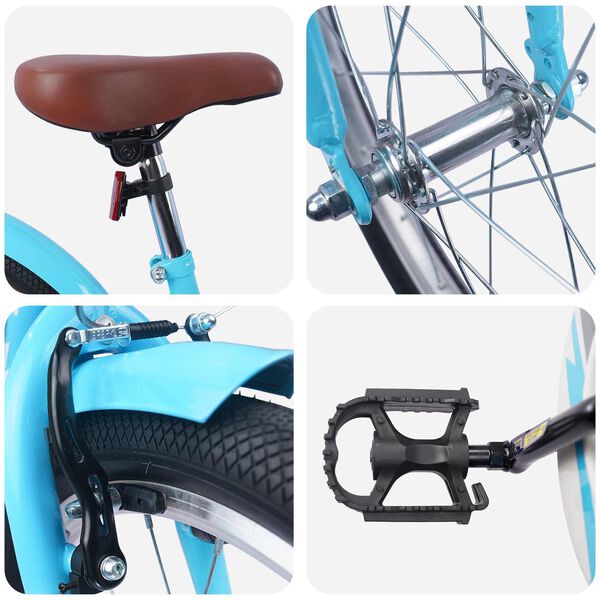 vidaXL Vaikų Dviratis 18 Colių 5&ndash;7 metų vaikams &Scaron;viesiai mėlyna