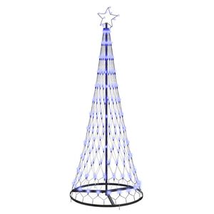 vidaXL LED Kalėdų medis Mėlyna 184,5 cm metalas
