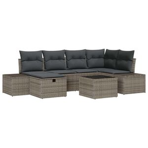 vidaXL Sofos komplektas su pagalve 7 pcs poliratanas