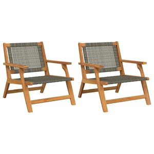 vidaXL Sodo baldai 2 pcs Pilka 67 x 78 x 73 cm Kietos akacijos mediena