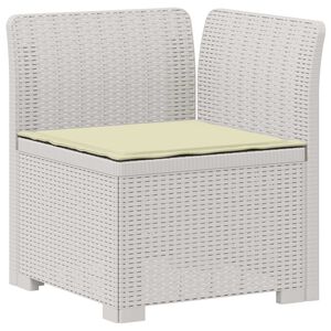 vidaXL 1-Vietis Sodo Sofas su Pagalvėle, Atrodo kaip Ratano PP Balta