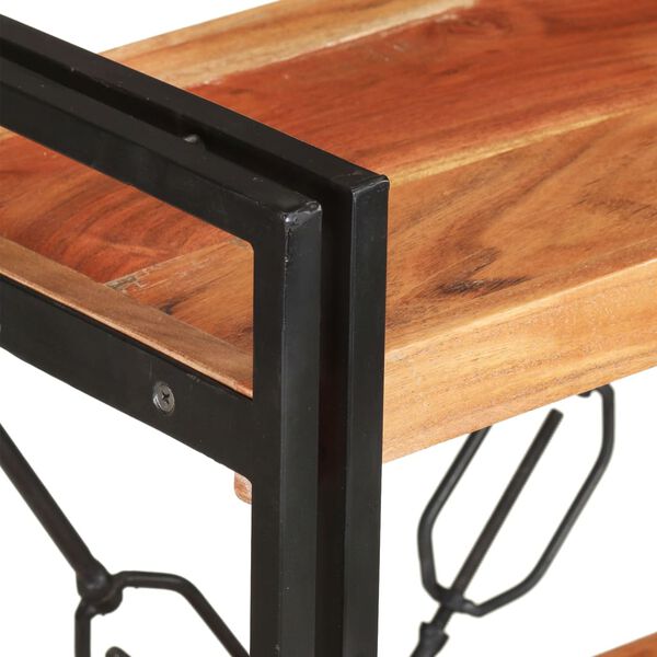 vidaXL Knygų spinta, 3 auk&scaron;tų, 140x30x80cm, akacijos medienos masyvas