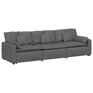 vidaXL Modulinė sofa su pagalvėlėmis, tamsiai pilka