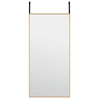 vidaXL Veidrodis ant durų, auksinis, 30x60cm, stiklas ir aliuminis