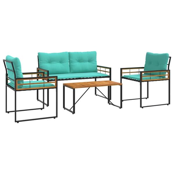 vidaXL Lauko baldų komplektas su pagalve 4 pcs Turkio