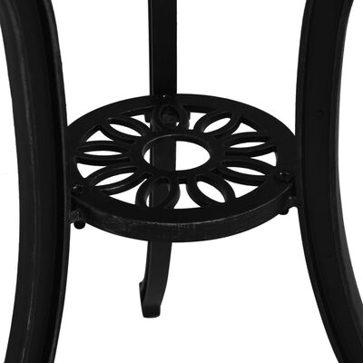 vidaXL Sodo staliukas, juodos spalvos, 62x62x65cm, lietas aliuminis