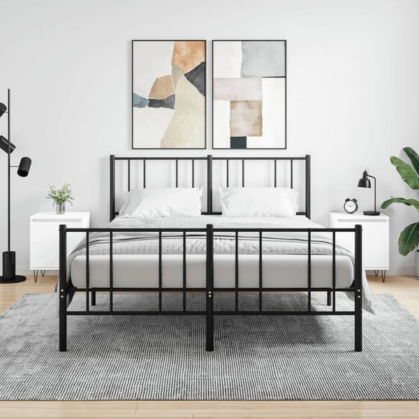 vidaXL Naktinės spintelės, 2vnt., baltos, 40x30x50cm, apdirbta mediena