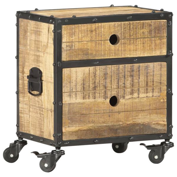 vidaXL Naktinė spintelė, 40x30x50cm, neapdorota mango mediena