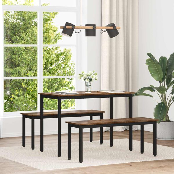 vidaXL Valgomieji stalai METALAS