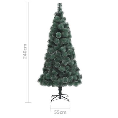 vidaXL Dirbtinė Kalėdų eglutė su stovu, žalia, 240cm, PET