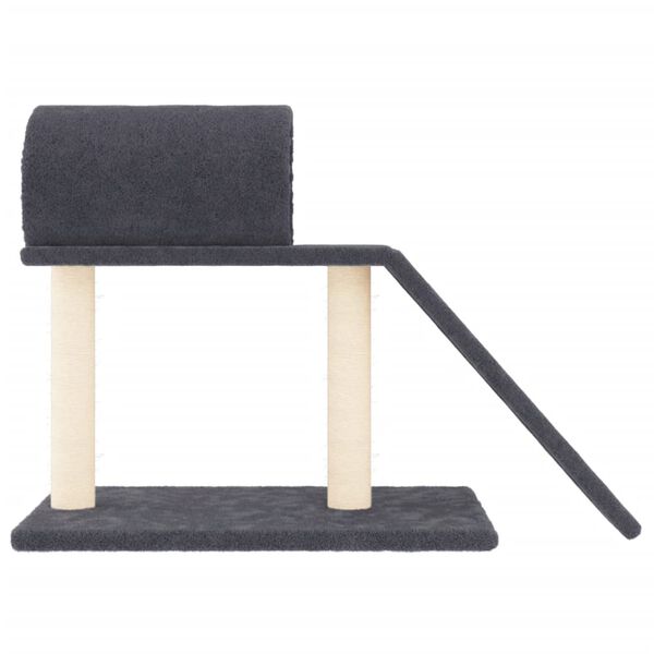 vidaXL Draskymo stovai katėms su tuneliu/kopėčiomis, pilki, 55,5cm