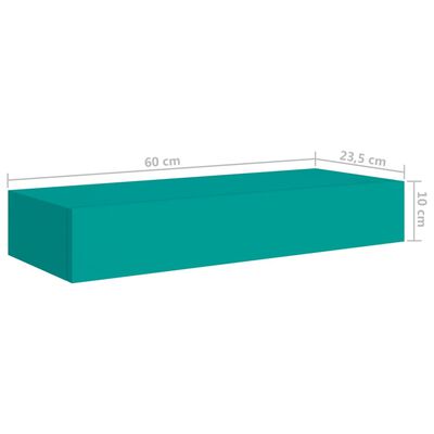 vidaXL Lentynos su stalčiais, 2vnt., mėlynos, 60x23,5x10cm, MDF