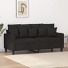 vidaXL Dvivietė sofa, juodos spalvos, 140cm, audinys