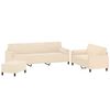 vidaXL Sofos komplektas su pagalvėmis, 3 dalių, kreminis, aksomas