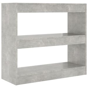 vidaXL Spintelė knygoms/kambario pertvara, betono pilka, 80x30x72cm