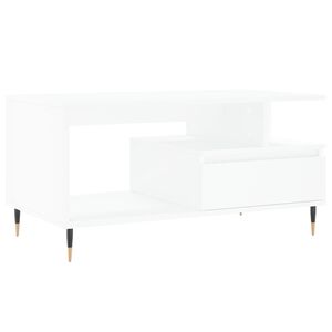 vidaXL Kavos staliukas, baltos spalvos, 90x49x45cm, apdirbta mediena