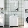 vidaXL Vonios baldų komplektas BERG, 2 dalių, baltas, pu&scaron;ies masyvas