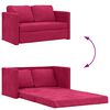 vidaXL Grindų sofa-lova, 2-1, raudonojo vyno, 122x204x55cm, aksomas