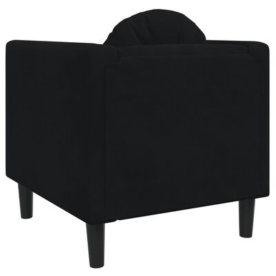 vidaXL Krėslas su pagalvėle, juodos spalvos, aksomas