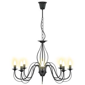 vidaXL Reguliuojamas sietynas E14 Metalas Juoda &Oslash; 78 x 101 cm