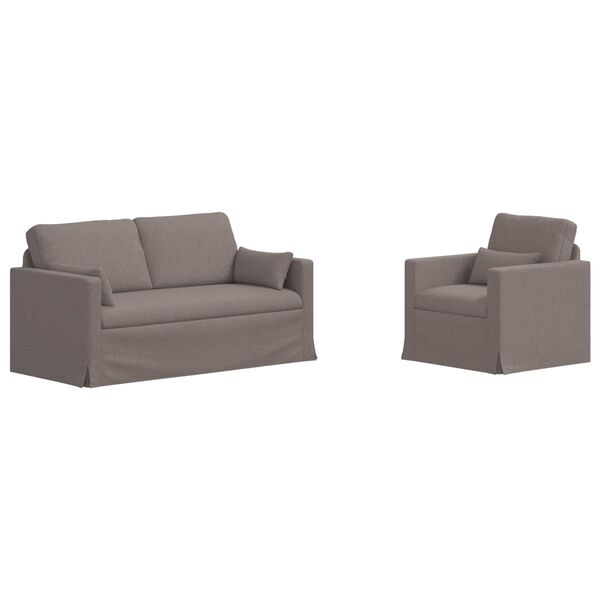 vidaXL Sofa 2 pcs Taupe 158 x 78 x 80 cm audinys