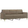 vidaXL Trivietė sofa su pagalvėmis, taupe, 210cm, audinys