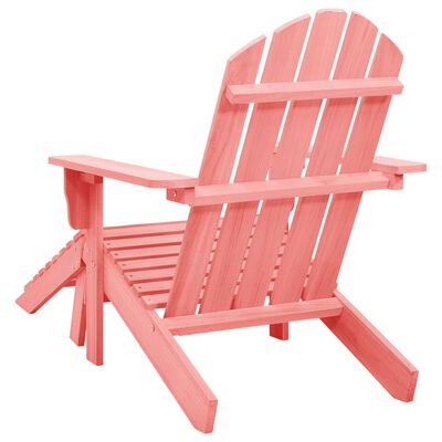 vidaXL Sodo Adirondack kėdė su otomane, rožinė, eglės medienos masyvas