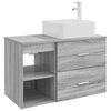 vidaXL Vonios baldų rinkinys 2 pcs Pilka Sonoma Apdirbta mediena