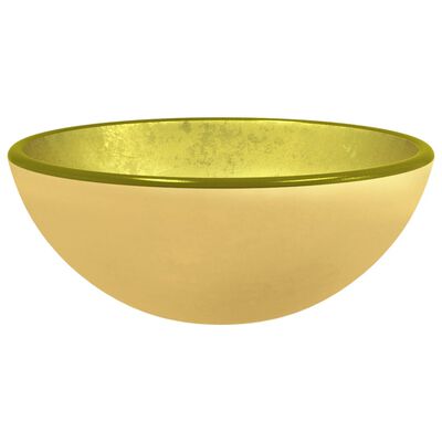 vidaXL Praustuvas, auksinės spalvos, 30x12cm, grūdintas stiklas