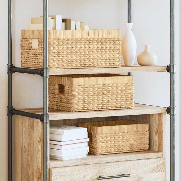 vidaXL Laikymo krep&scaron;iai 3 pcs Natūrali 40 x 30 x 18 cm