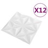 vidaXL Sienų plok&scaron;tės 12 pcs Origami Baltas 50 x 50 cm XPS Putplastis