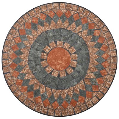 vidaXL Mozaikinis bistro staliukas, oranžinis/pilkas, 60cm, keramika
