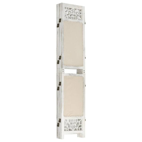 vidaXL Kambario pertvara, 6 dalių, kreminė, 210x165cm, audinys