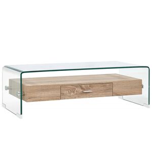 vidaXL Kavos staliukas, skaidrus, 98x45x31cm, grūdintas stiklas