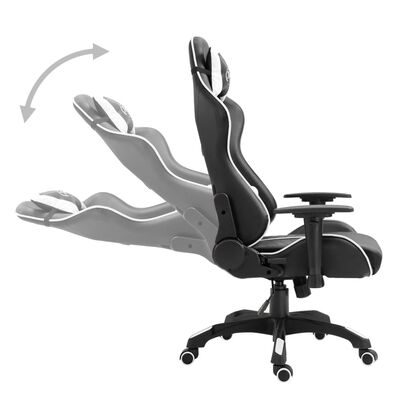 vidaXL Žaidimų kėdė, balta, dirbtinė oda