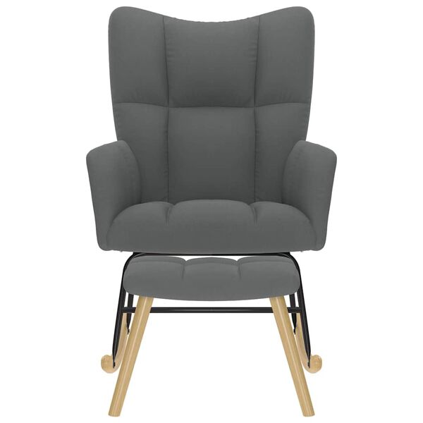 vidaXL Supama kėdė su pakoja, tamsiai pilkos spalvos, audinys