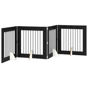 vidaXL Sulankstomi &scaron;unų vartai su stovais 4 pcs Juodojo ąžuolo 321 cm