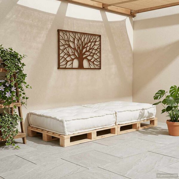 vidaXL Modulinė sofa, kreminės spalvos, 70x70x36 cm, audinys