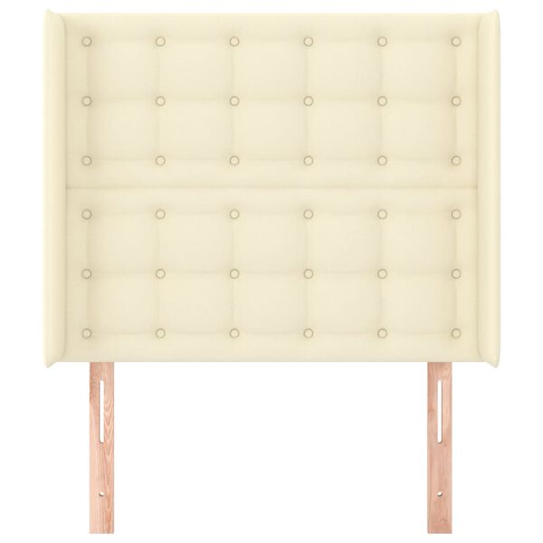 vidaXL Galvūgalis su auselėmis, kremines,93x16x118/128cm,dirbtinė oda