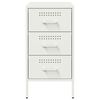 vidaXL Naktinė spintelė, baltos spalvos, 36x39x68cm, plienas