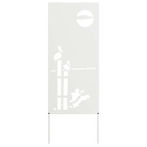 vidaXL Sodo privatumo ekranas &bdquo;Fretwork&ldquo; Balta 50 x 140 cm