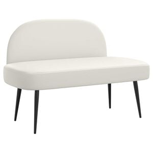 vidaXL Aptrauktas suolelis su atlo&scaron;u Balta 110 x 60 x 76 cm