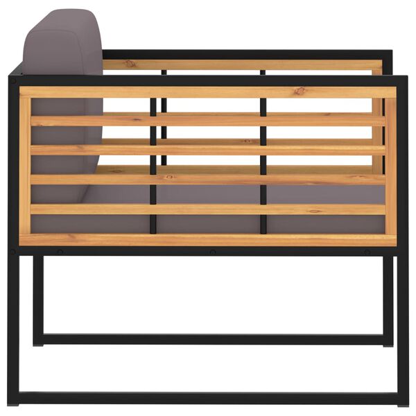 vidaXL Sodo kėdės su pagalvėlėmis, 2vnt., pilkos, akacijos masyvas