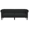 vidaXL Trivietė chesterfield sofa, juodos spalvos, audinys