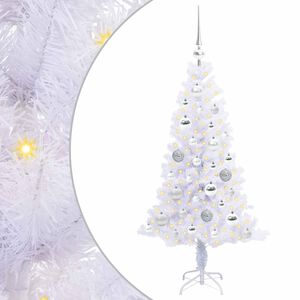 vidaXL Dirbtinė Kalėdų eglutė su 150 LED Balta 120 cm PVC ir plienas