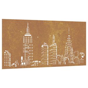 vidaXL Sodo sienos dekoracija, 105x55cm, corten plienas, panorama