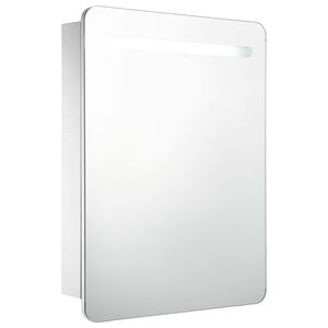vidaXL Veidrodinė vonios spintelė su LED ap&scaron;vietimu, 60x11x80cm