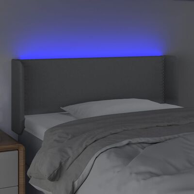 vidaXL Galvūgalis su LED, šviesiai pilkas, 83x16x78/88cm, audinys