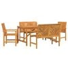 vidaXL Sodo valgomojo komplektas 5 vnt. Ruda 150 x 90 x 74 cm